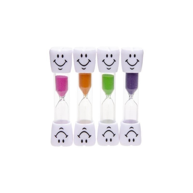 Relaxdays Sablier décoratif en lot, 5 durées d'écoulement, enfant, pour le  brossage de dents, HD 11x4,5 cm, multicolore
